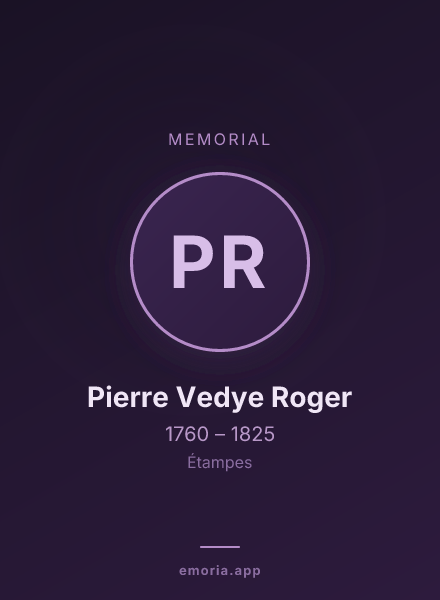 Memorial portrait of Pierre Vedye Roger