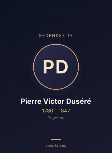 Gedenkportrait von Pierre Victor Duséré