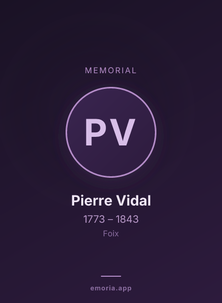 Memorial portrait of Pierre Vidal