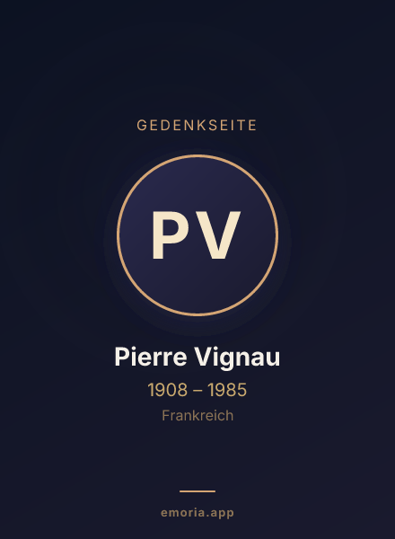 Gedenkportrait von Pierre Vignau