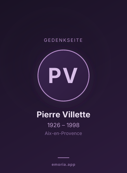 Gedenkportrait von Pierre Villette