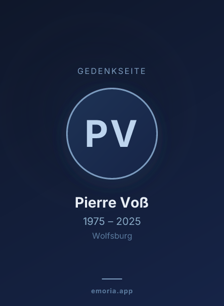 Gedenkportrait von Pierre Voß