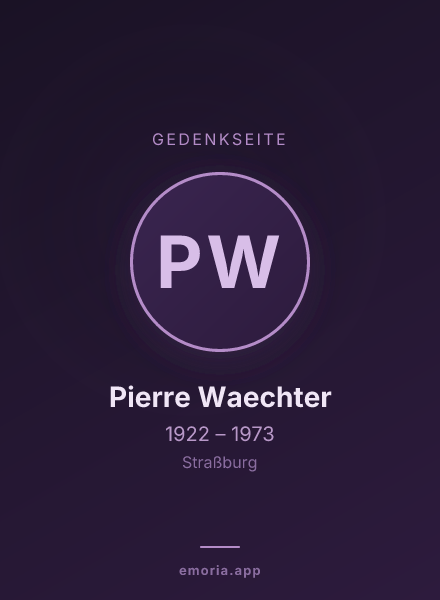 Gedenkportrait von Pierre Waechter