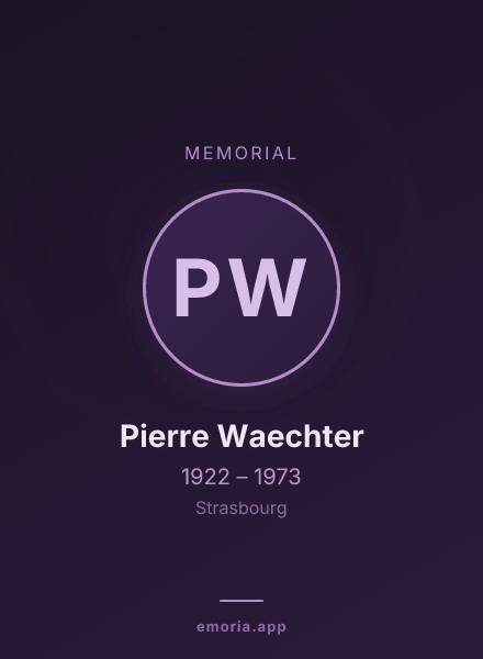 Memorial portrait of Pierre Waechter