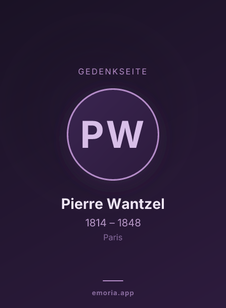 Gedenkportrait von Pierre Wantzel