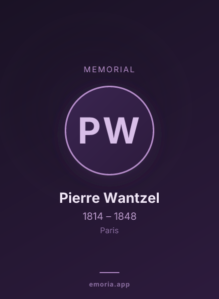 Memorial portrait of Pierre Wantzel