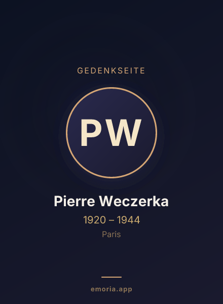 Gedenkportrait von Pierre Weczerka