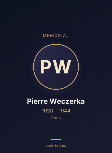 Memorial portrait of Pierre Weczerka