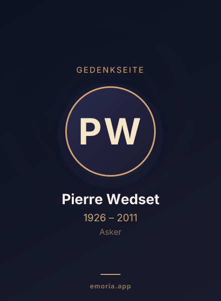 Gedenkportrait von Pierre Wedset