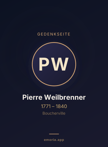 Gedenkportrait von Pierre Weilbrenner