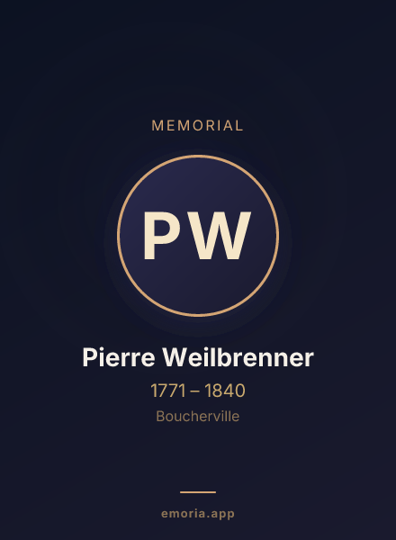 Memorial portrait of Pierre Weilbrenner