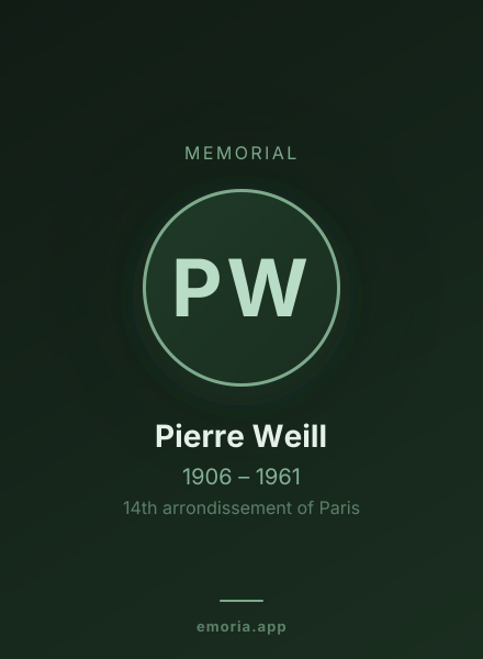 Memorial portrait of Pierre Weill