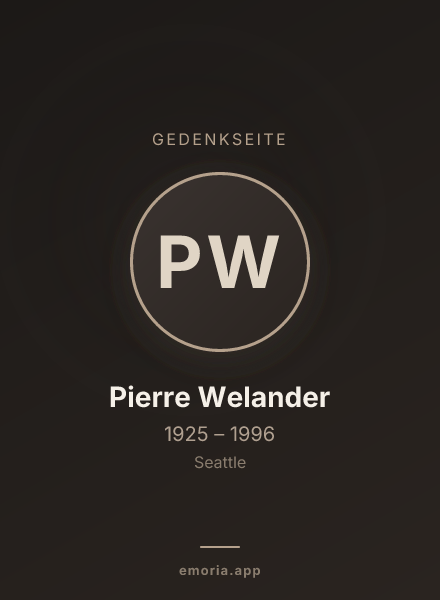 Gedenkportrait von Pierre Welander