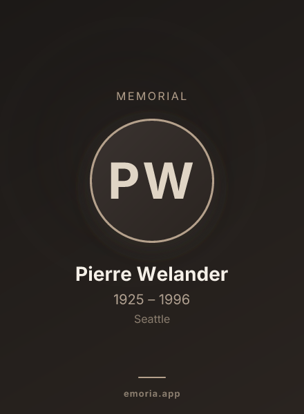 Memorial portrait of Pierre Welander