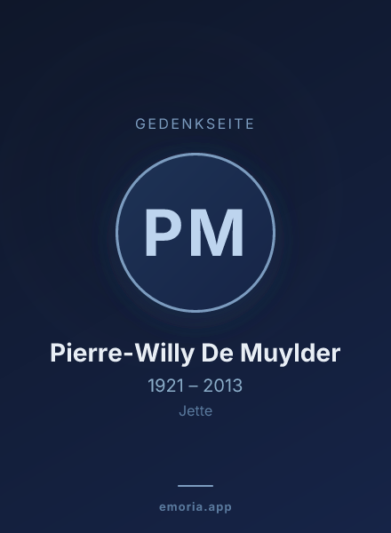 Gedenkportrait von Pierre-Willy De Muylder