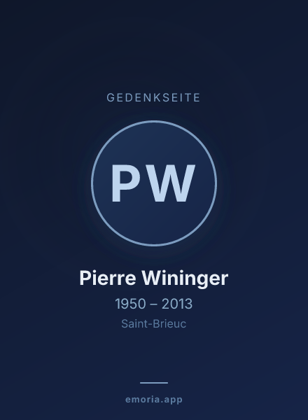Gedenkportrait von Pierre Wininger
