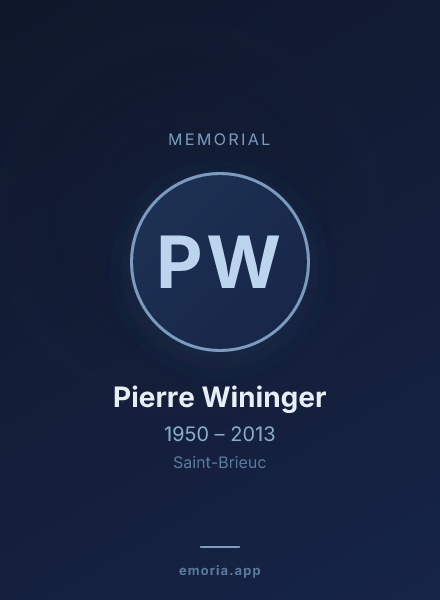 Memorial portrait of Pierre Wininger