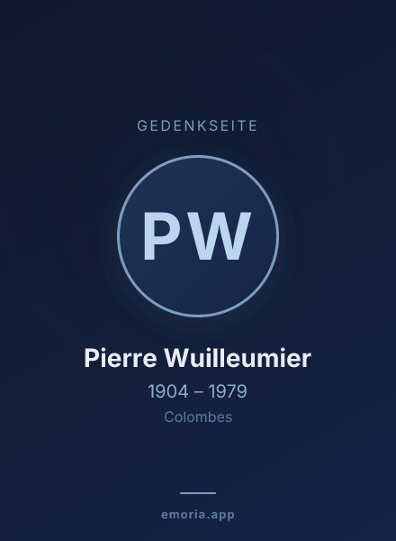 Gedenkportrait von Pierre Wuilleumier