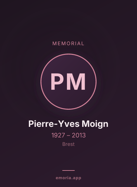 Memorial portrait of Pierre-Yves Moign