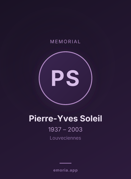 Memorial portrait of Pierre-Yves Soleil