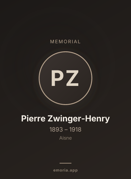 Memorial portrait of Pierre Zwinger-Henry