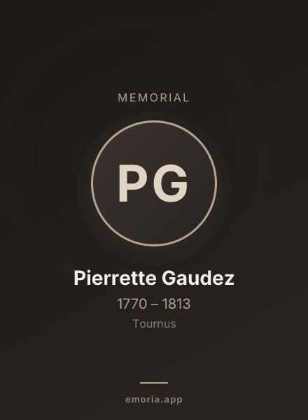 Memorial portrait of Pierrette Gaudez