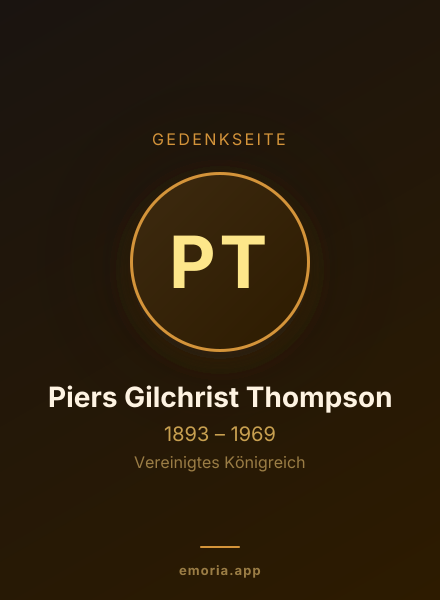 Gedenkportrait von Piers Gilchrist Thompson