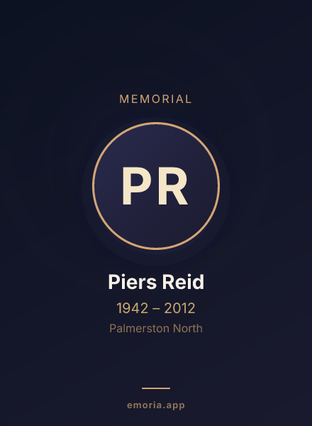 Memorial portrait of Piers Reid