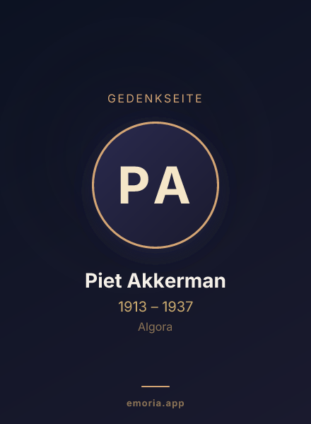 Gedenkportrait von Piet Akkerman