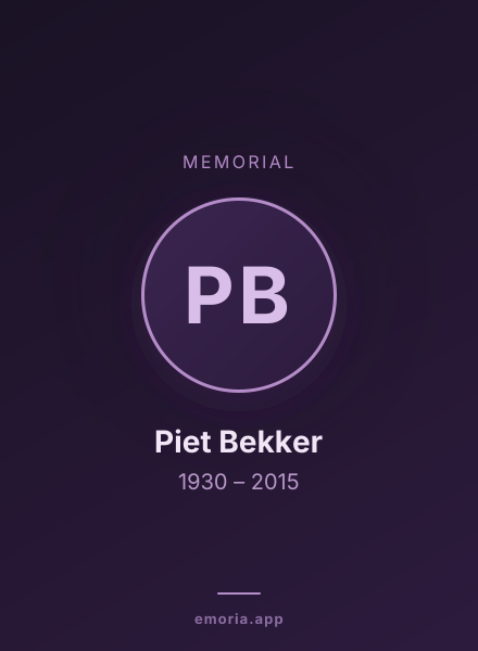 Memorial portrait of Piet Bekker