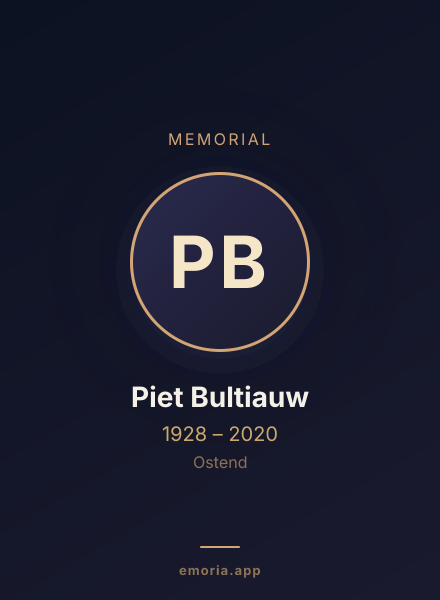 Memorial portrait of Piet Bultiauw
