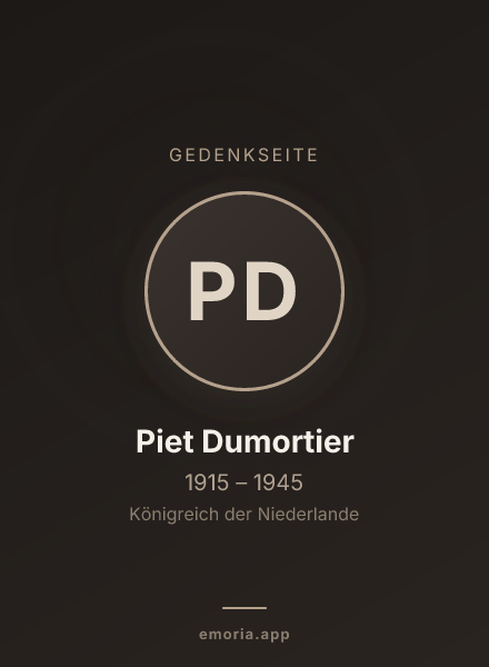 Gedenkportrait von Piet Dumortier
