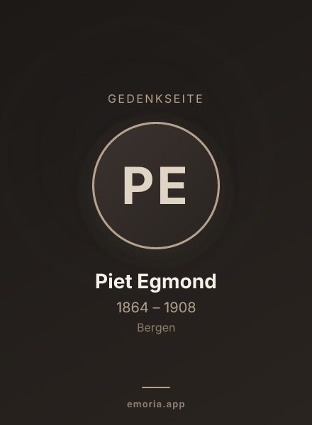 Gedenkportrait von Piet Egmond