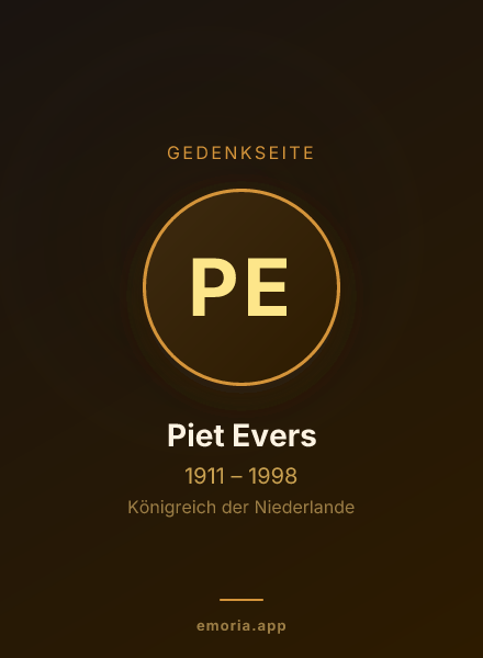 Gedenkportrait von Piet Evers