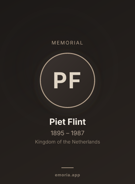 Memorial portrait of Piet Flint