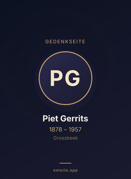 Gedenkportrait von Piet Gerrits