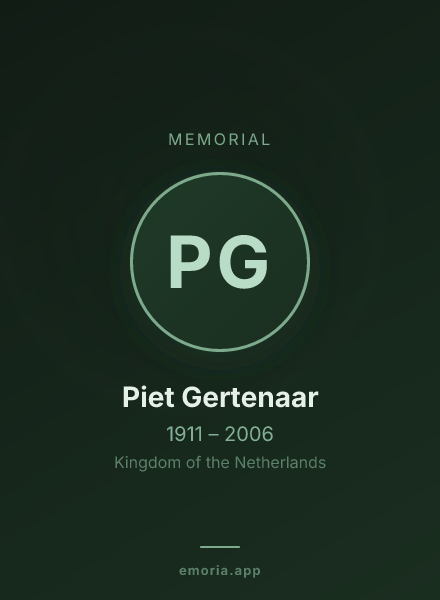 Memorial portrait of Piet Gertenaar