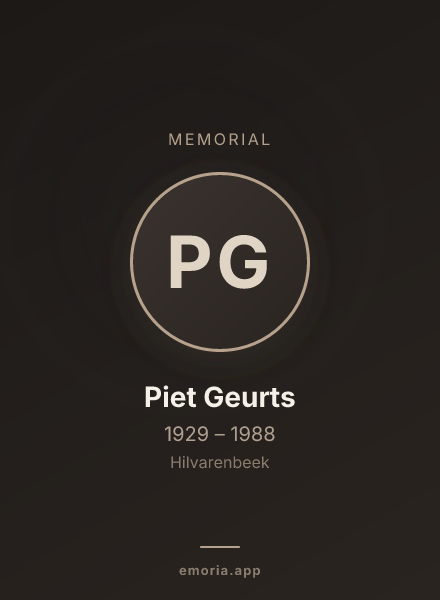 Memorial portrait of Piet Geurts