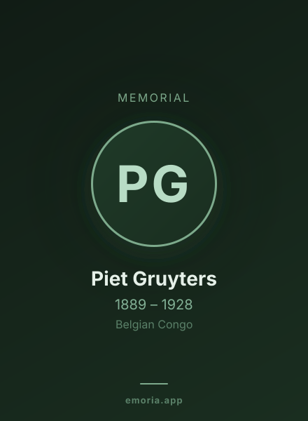 Memorial portrait of Piet Gruyters