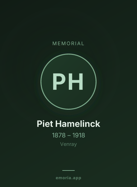 Memorial portrait of Piet Hamelinck