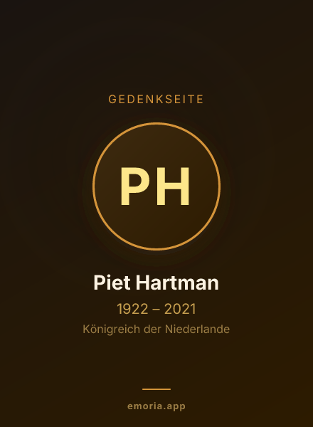 Gedenkportrait von Piet Hartman