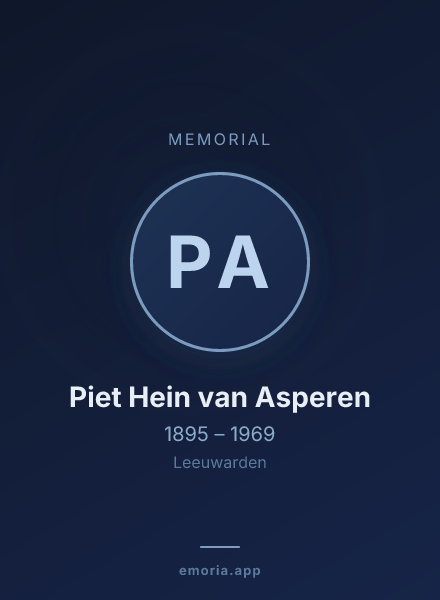 Memorial portrait of Piet Hein van Asperen