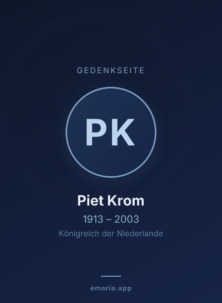 Gedenkportrait von Piet Krom