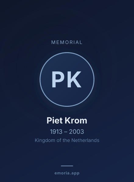 Memorial portrait of Piet Krom