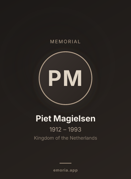 Memorial portrait of Piet Magielsen