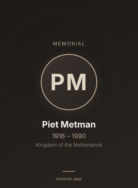 Memorial portrait of Piet Metman