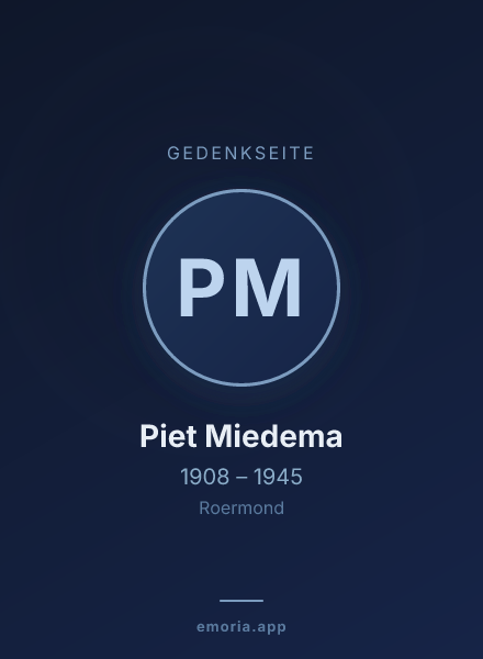 Gedenkportrait von Piet Miedema