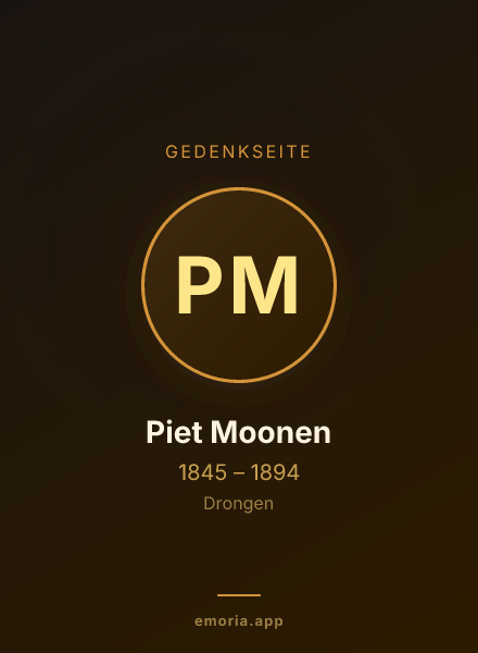 Gedenkportrait von Piet Moonen