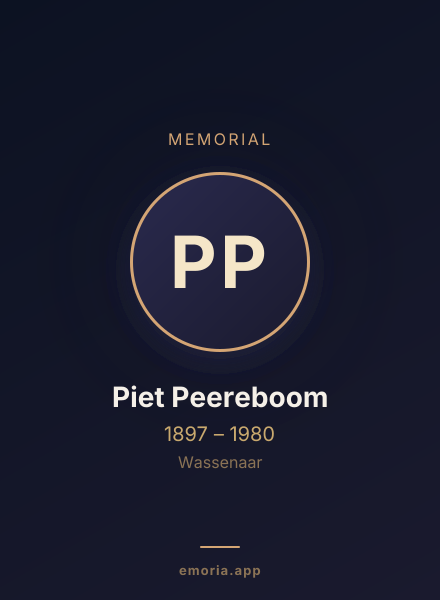 Memorial portrait of Piet Peereboom