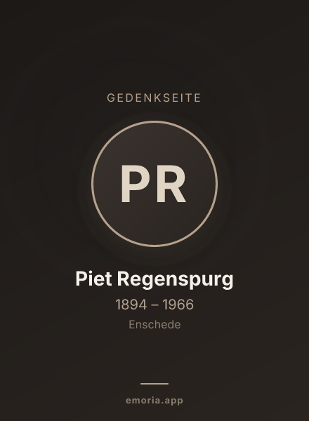 Gedenkportrait von Piet Regenspurg